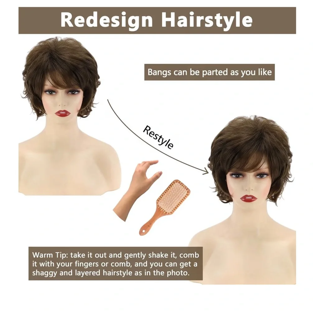 Short Brown Women's Wig - Picture 11 of 13